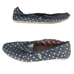 TOMS Womens Canvas Polka Dot Slip‎ On Casual Comfort Shoes Size 10
